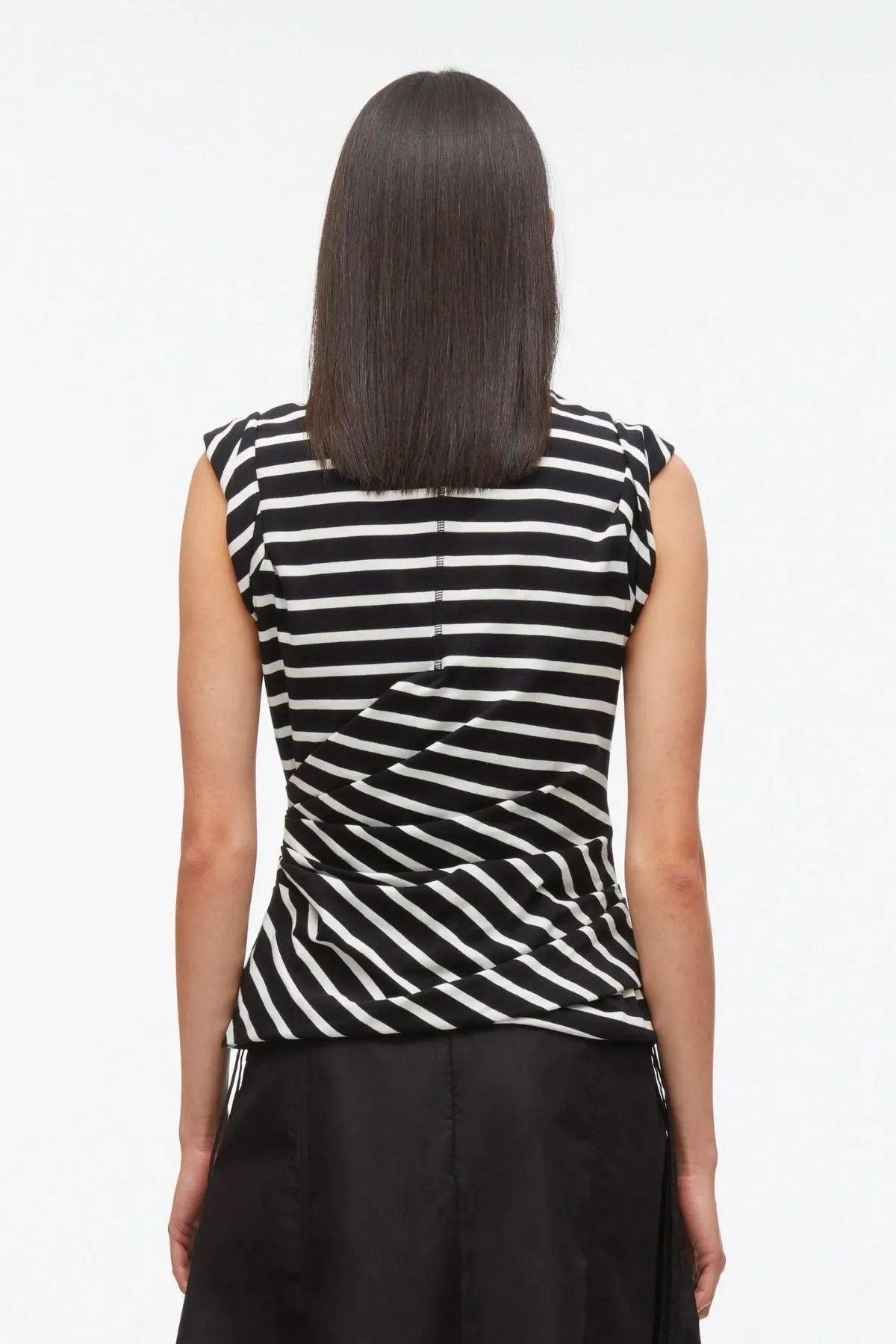 3.1 Phillip Lim Twisted Stripe Tank - Black Multi Stripe