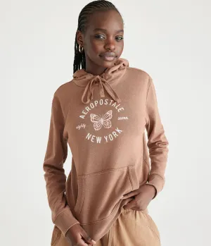 Aeropostale Womens' Aeropostale New York Butterfly Pullover Hoodie - Brown - Size XXL - Cotton - Teen Fashion & Clothing Cinnamon