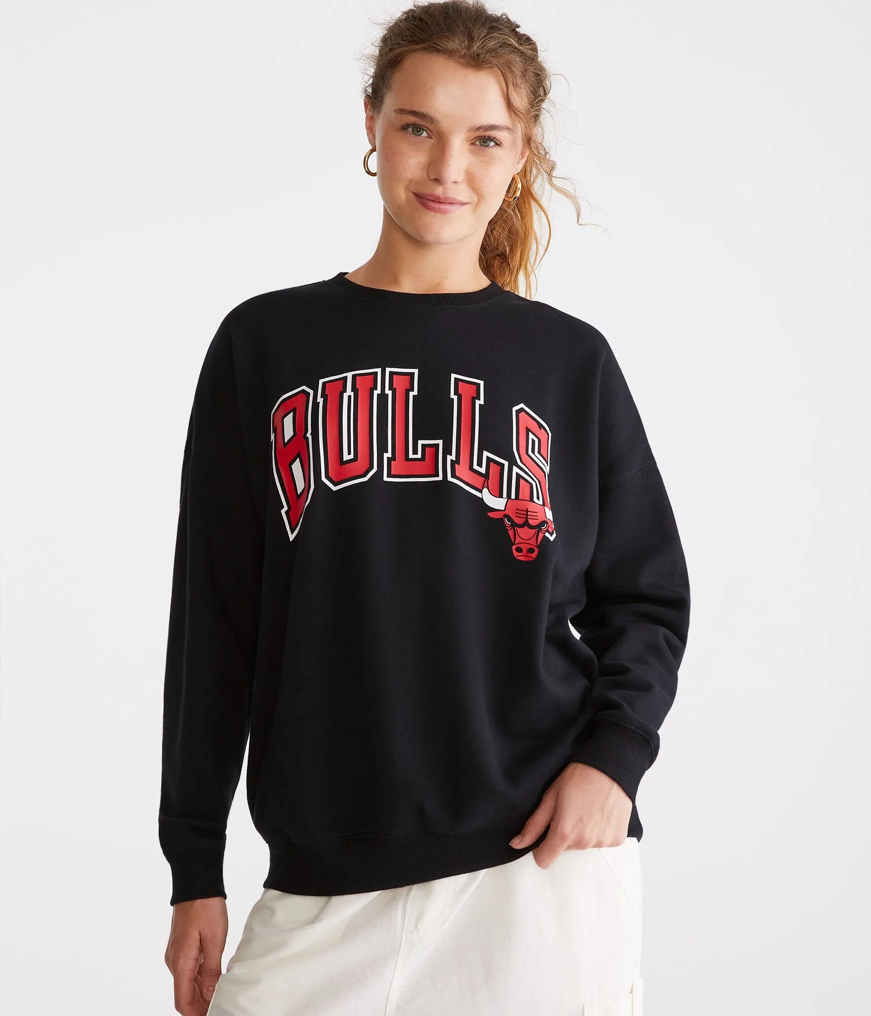 Aeropostale Womens' Chicago Bulls Crew Sweatshirt -  - Size S - Cotton - Teen Fashion & Clothing Black