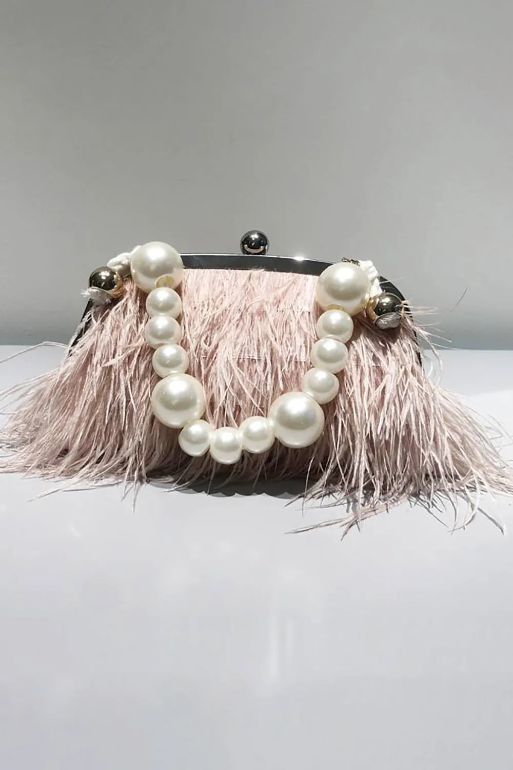 Blue Tassel Pearl Evening Party Clutch Bag