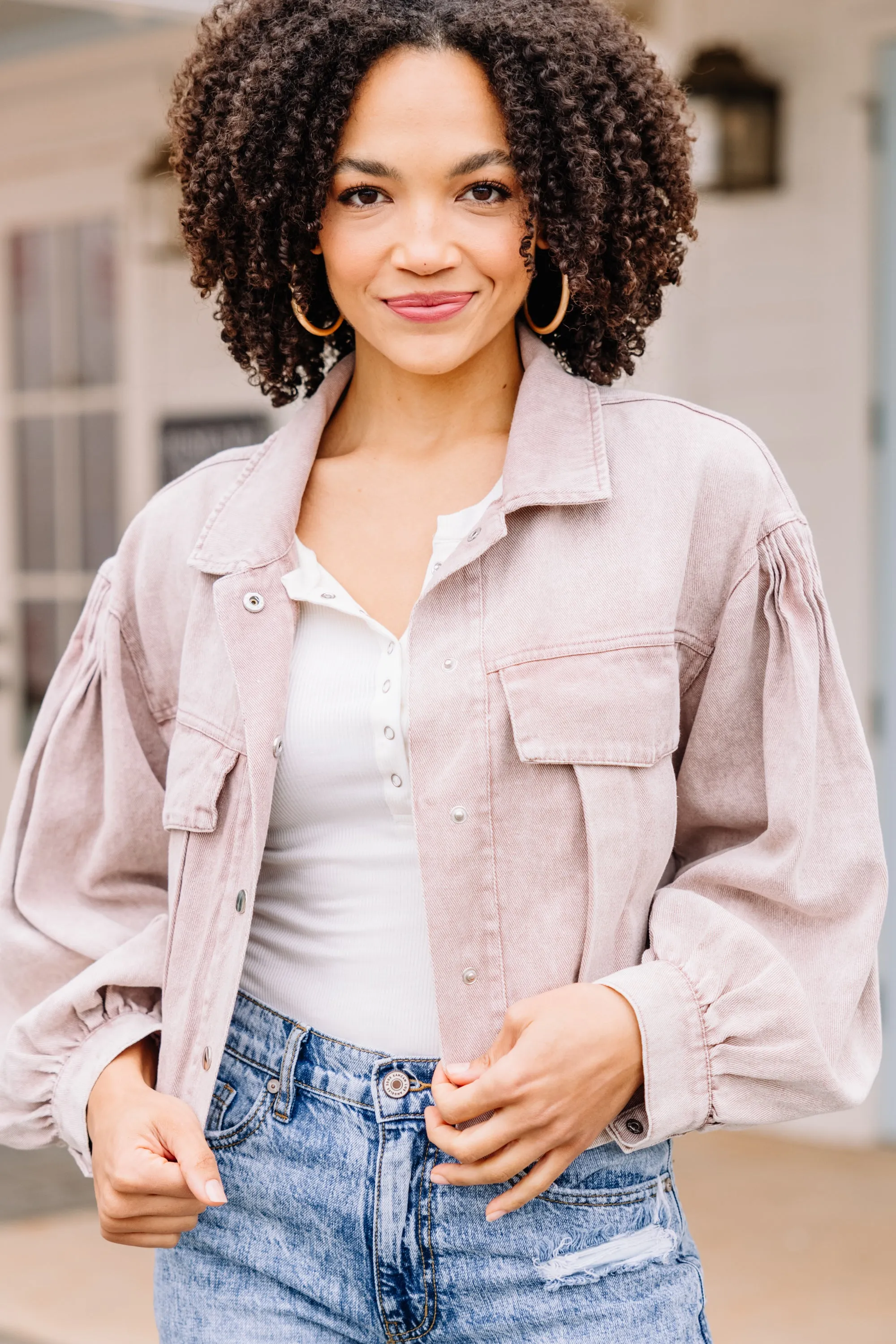 Can't Stop Light Mocha Brown Jacket