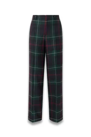 Checked Wool-flannel Straight-leg Pants