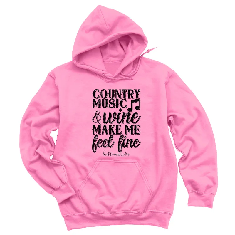 Country Music And Wine Black Print Hoodies & Long Sleeves