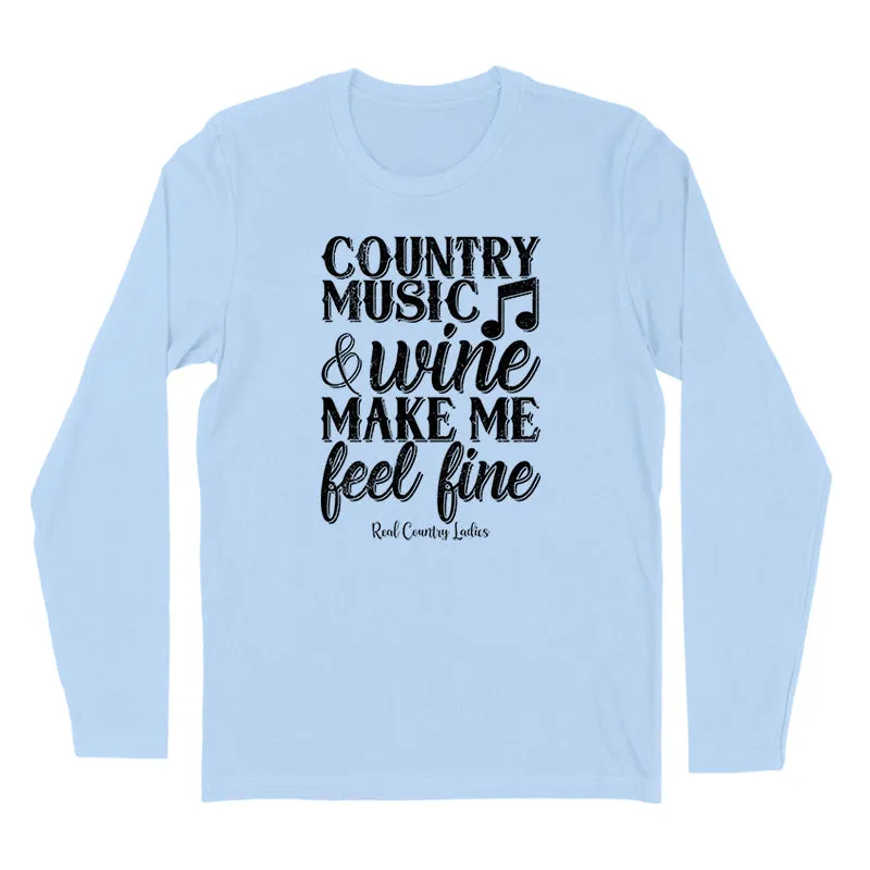 Country Music And Wine Black Print Hoodies & Long Sleeves