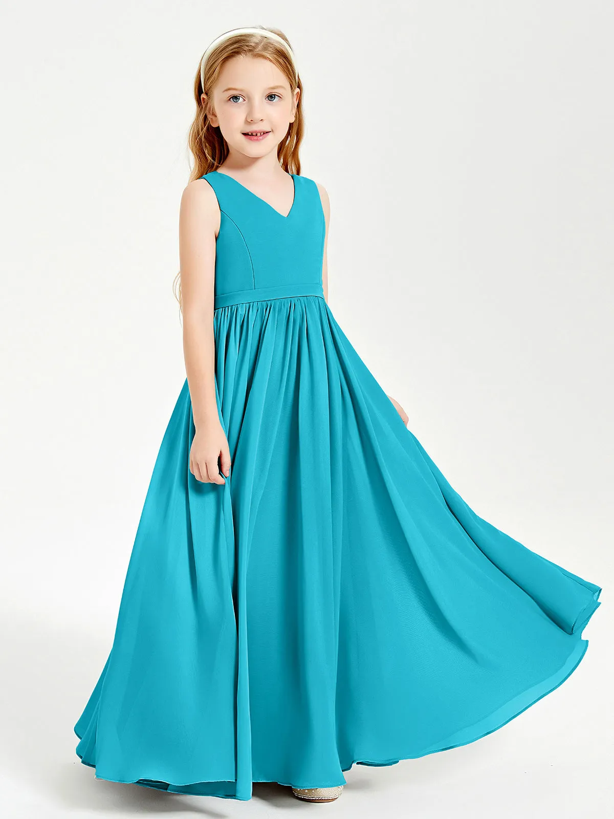 Elegant Sleeveless Junior Bridesmaid Dresses Jade