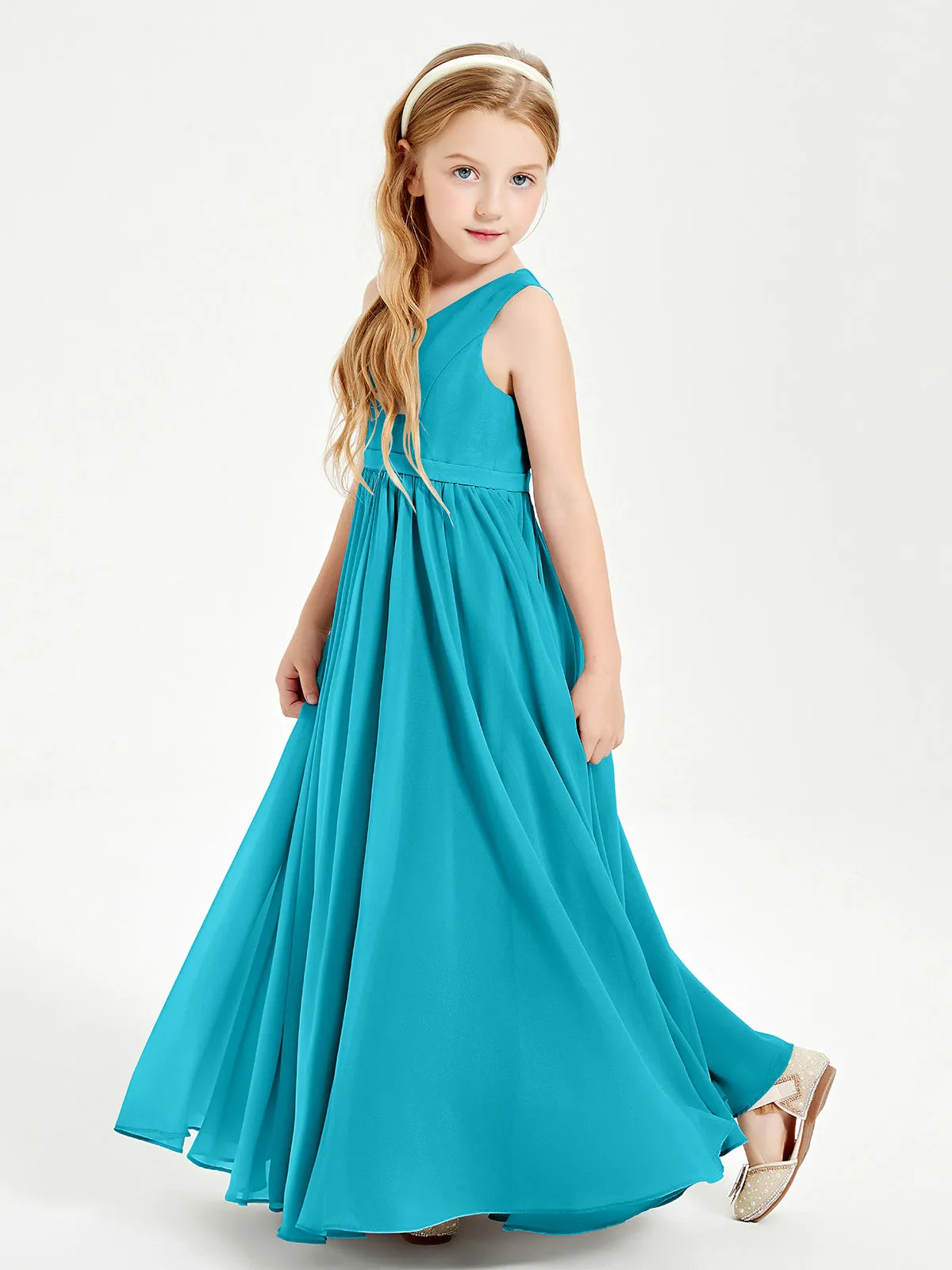 Elegant Sleeveless Junior Bridesmaid Dresses Jade