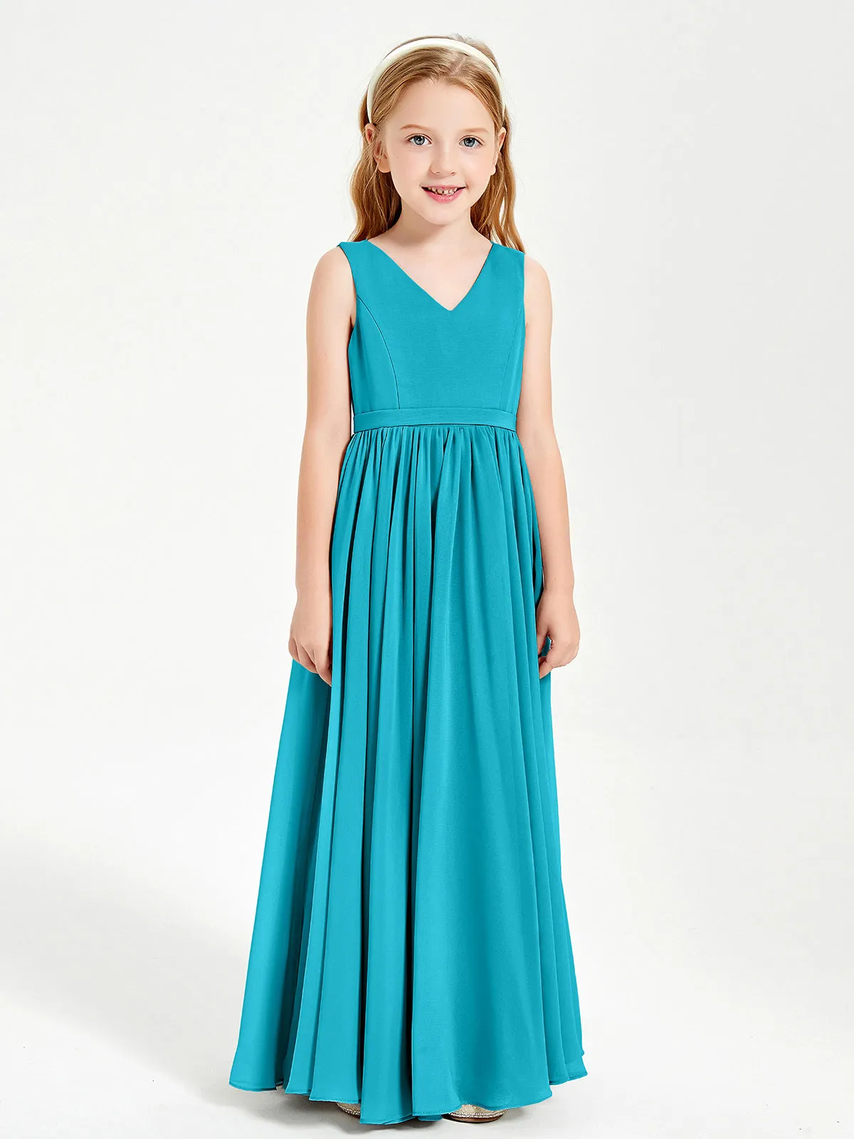 Elegant Sleeveless Junior Bridesmaid Dresses Jade