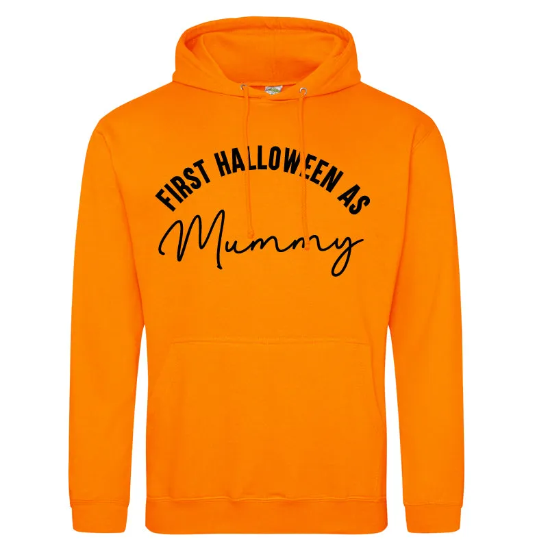 First Halloween As Mummy & Daddy Script Orange Hoodies (MRK X)