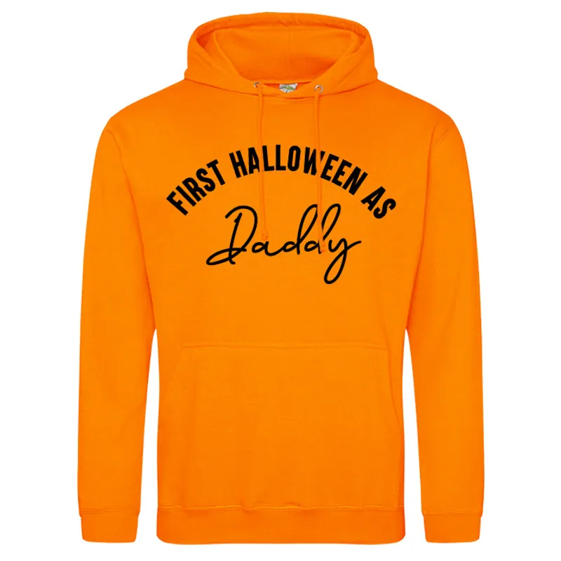 First Halloween As Mummy & Daddy Script Orange Hoodies (MRK X)