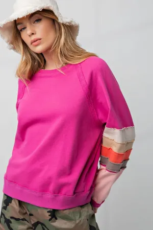 Fun Fuchsia Terry Knit Pullover