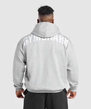 Gymshark Power Zip Up Hoodie - Light Grey Core Marl