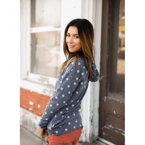 Heathered Polka Dot Hoodie