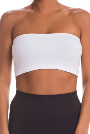 Just That Easy White Bandeau Top