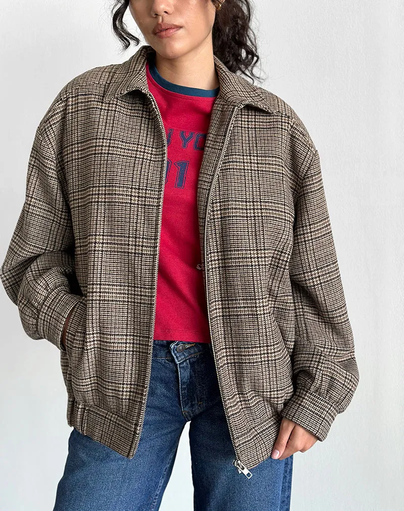 Kassira Jacket in Tonal Brown Check