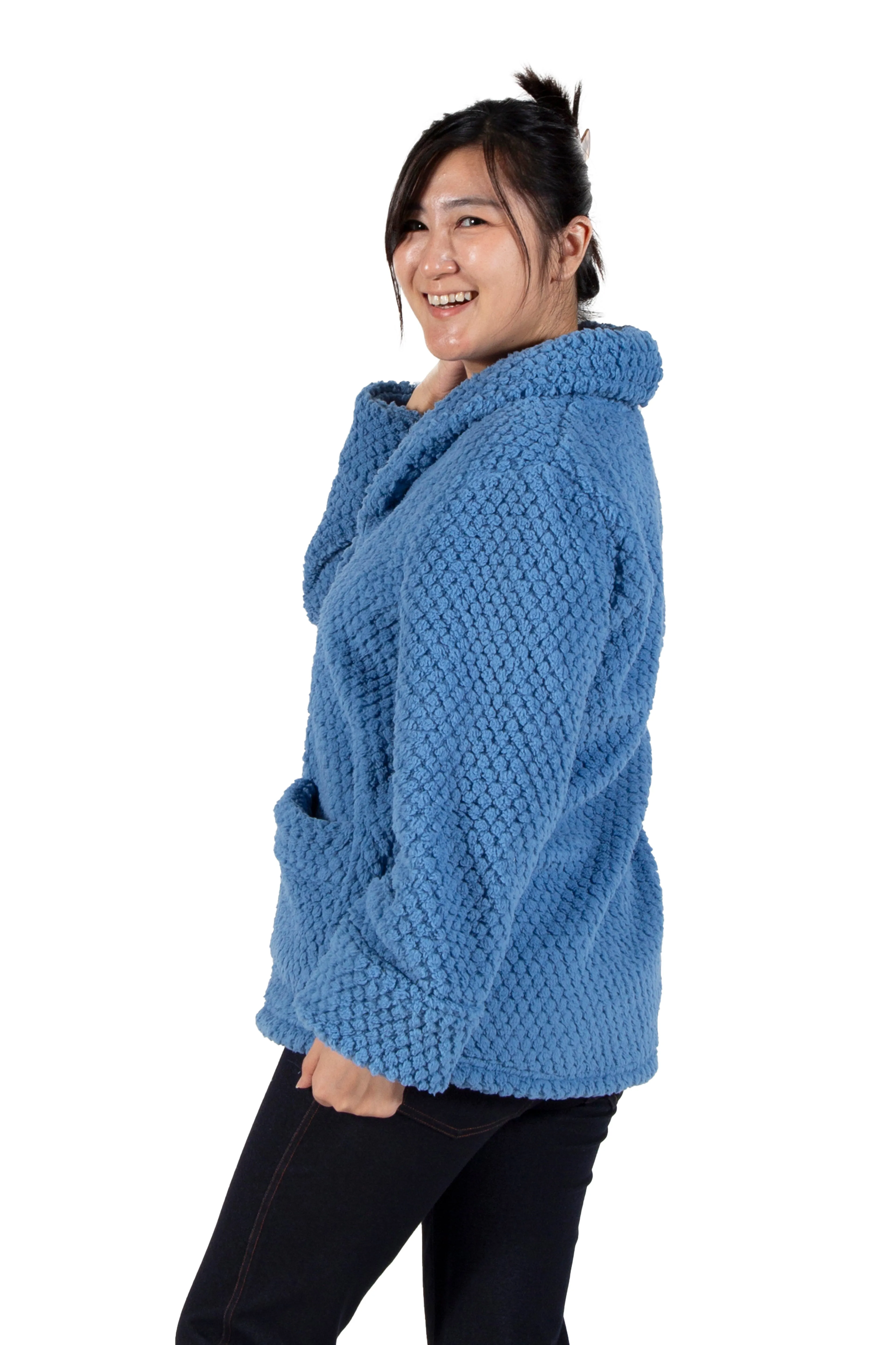 La Cera Honeycomb Fleece Bed Jacket