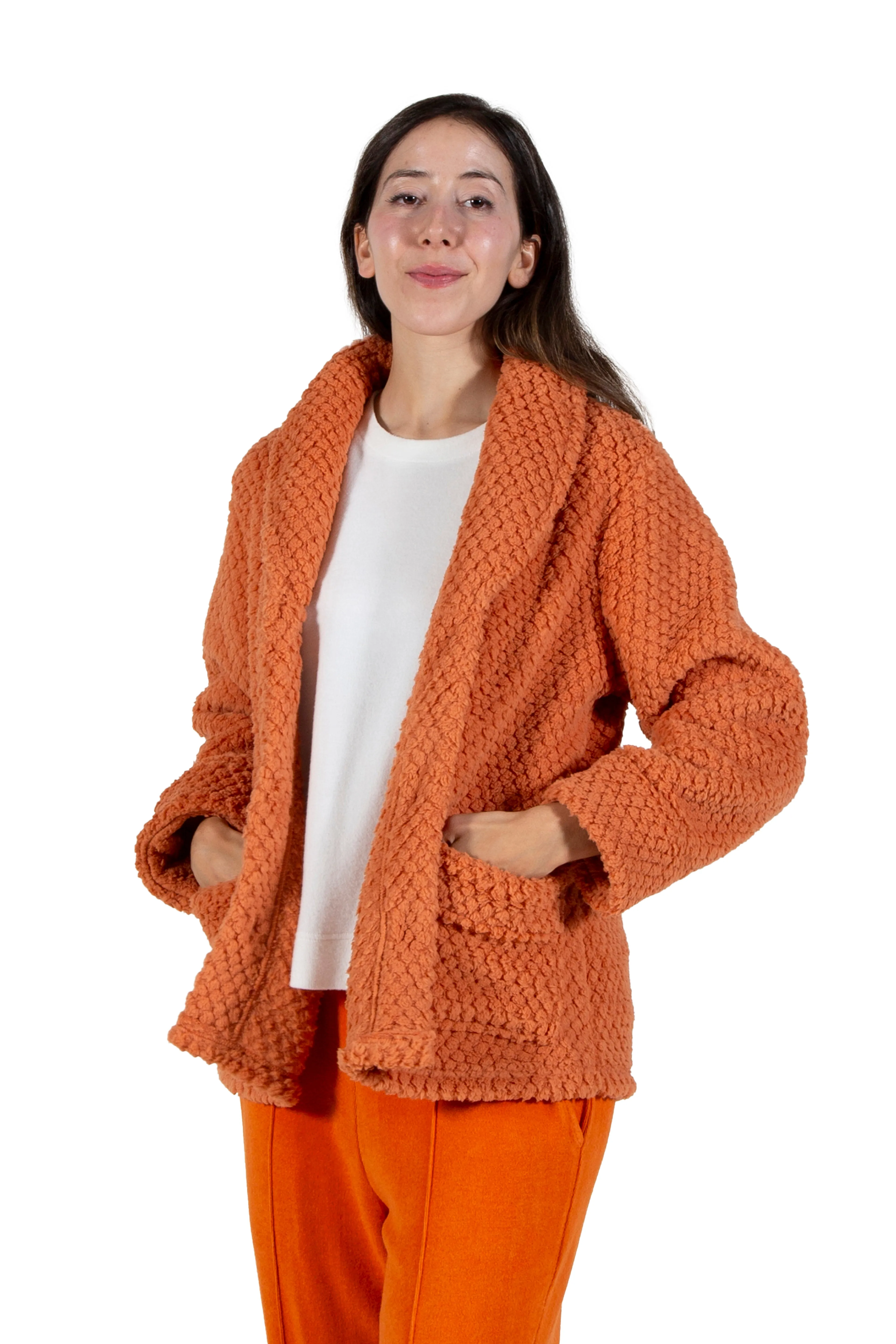 La Cera Honeycomb Fleece Bed Jacket