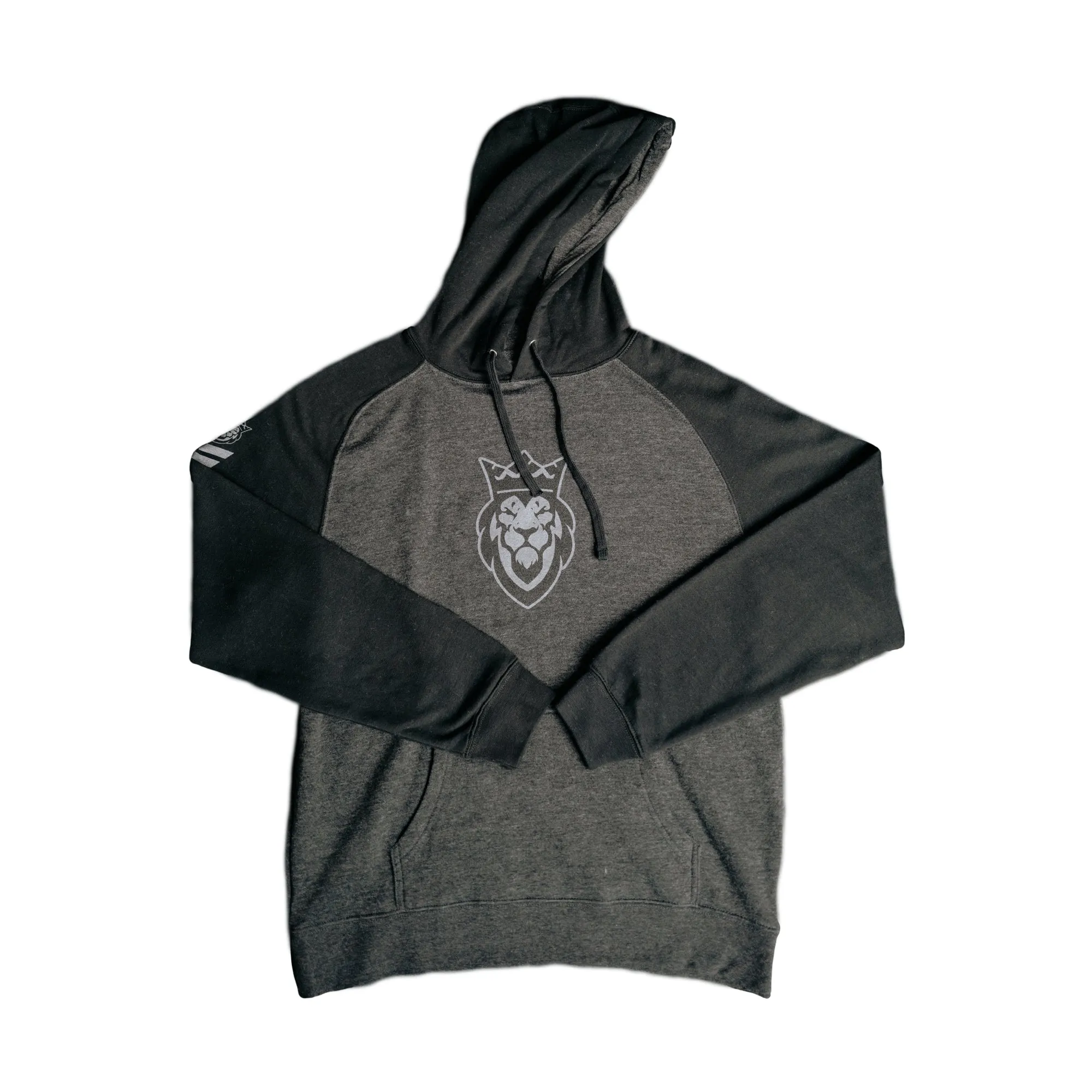 Lion Black/Char Raglan Hooded Sweatshirt