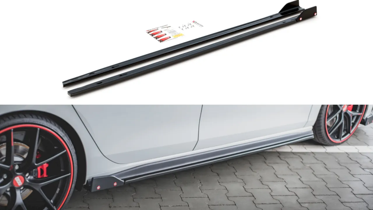 Maxton Design - SIDE SKIRTS DIFFUSERS V.2   FLAPS VOLKSWAGEN GOLF GTI / GTE / GTI CLUBSPORT / R-LINE MK8