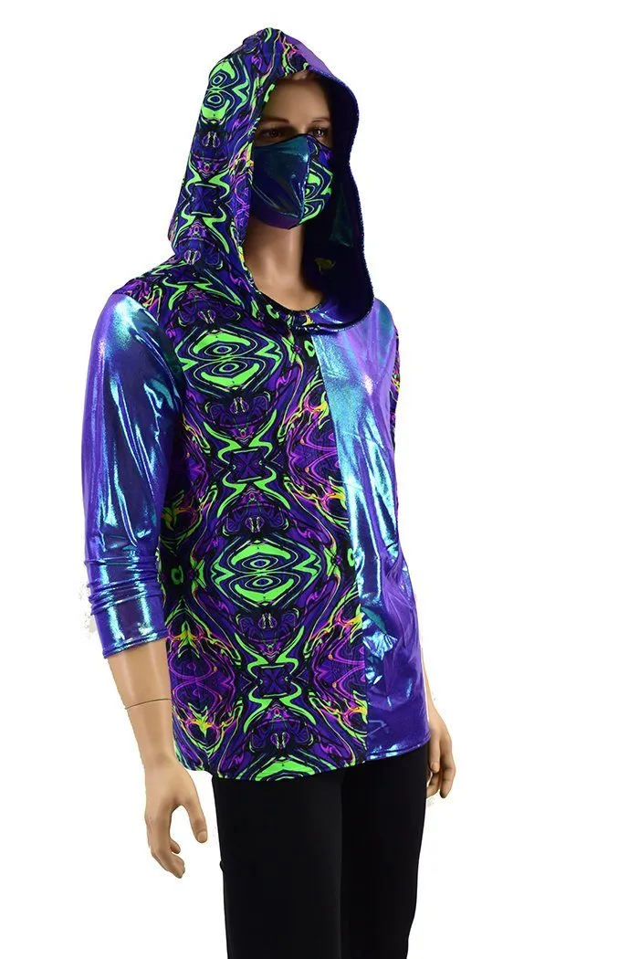 Mens 3/4 Sleeve Hoodie & Mask Set