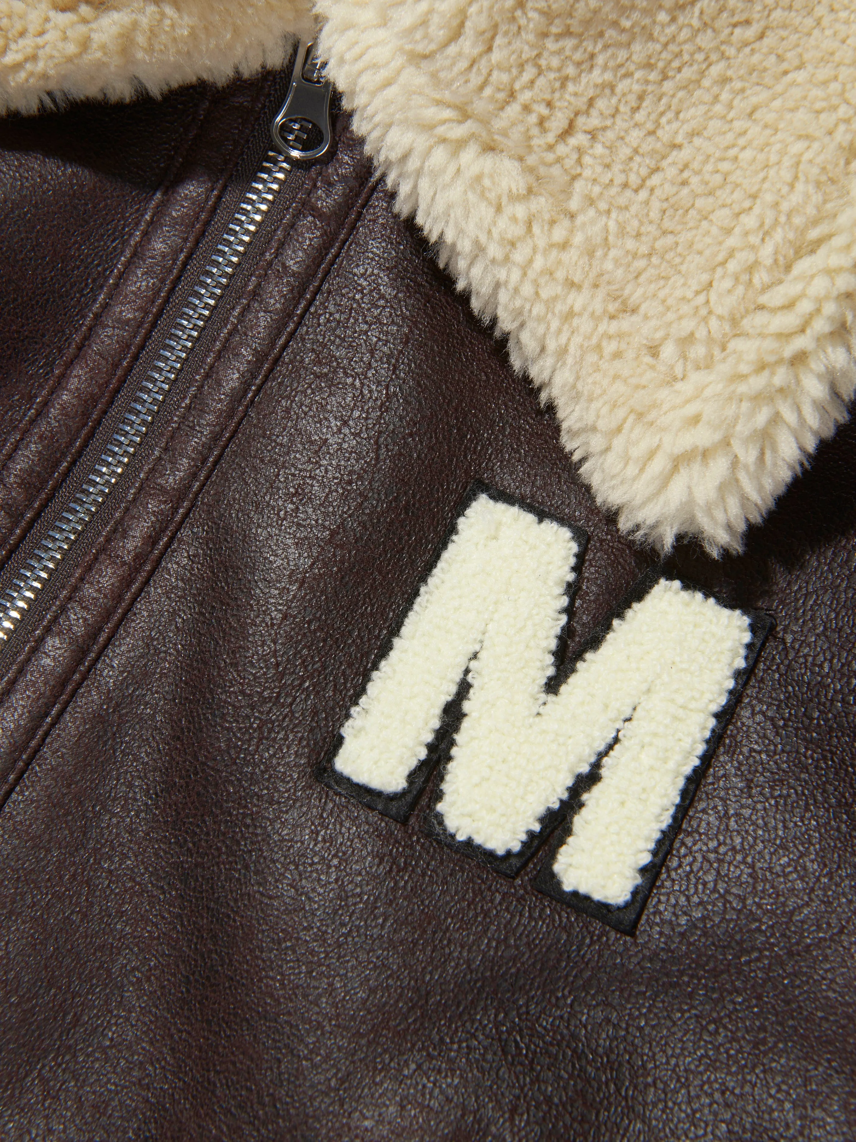 MM6 Maison Margiela Kids Faux Leather Aviator Jacket