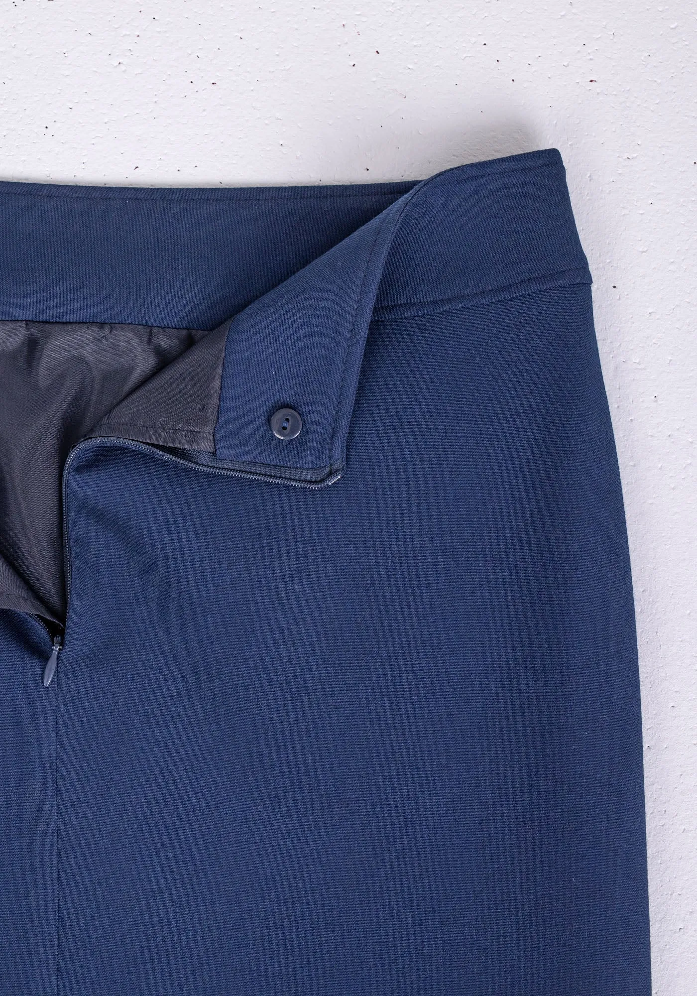 Navy Blue Back Vented Midi Pencil Skirt