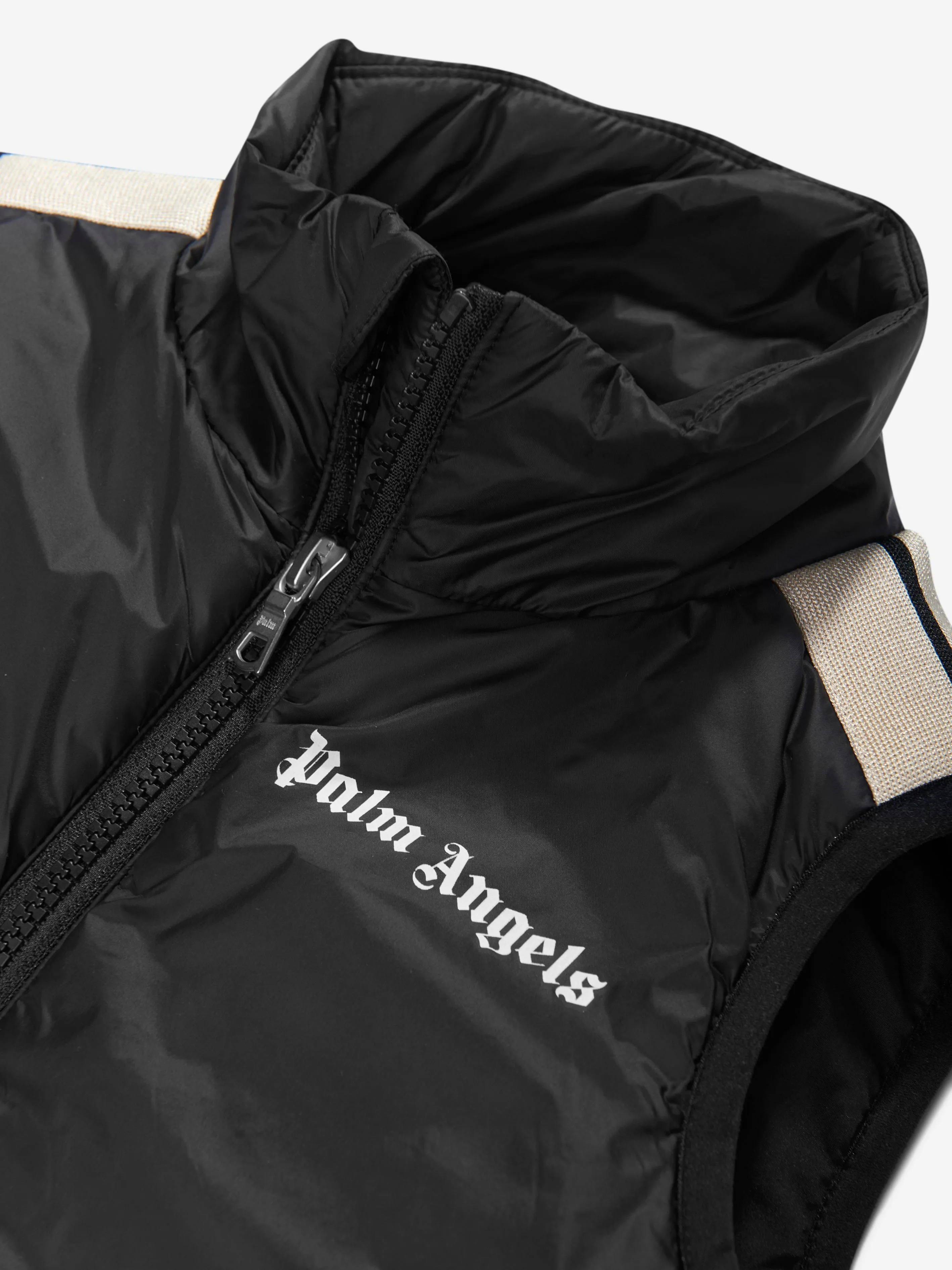 Palm Angels Boys Logo Light Puffer Vest in Black