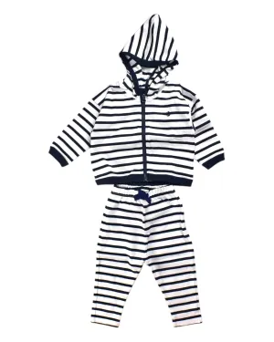 Petit Bateau Striped Hoodie And Pants Set 12M