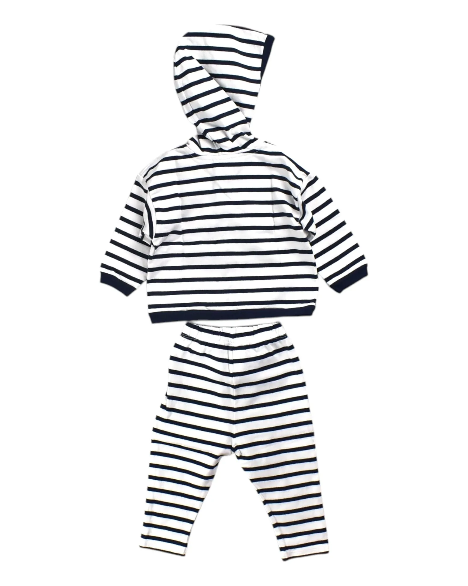 Petit Bateau Striped Hoodie And Pants Set 12M