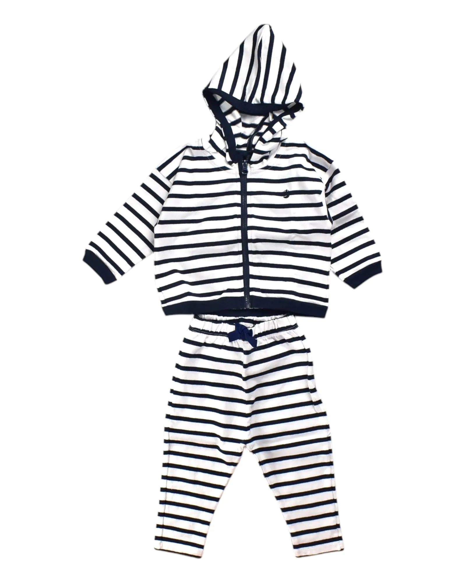 Petit Bateau Striped Hoodie And Pants Set 12M