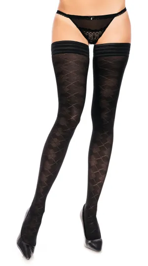 Plus Size Plaid Sheer Thigh Highs