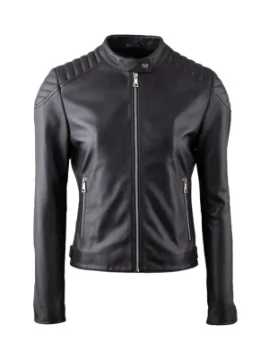 Quilted Biker Real Leather Jacket