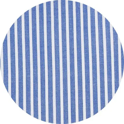 Royal Blue White Stripe Classic Fit Formal Shirt With White Collar & Cuffs - Double Cuff