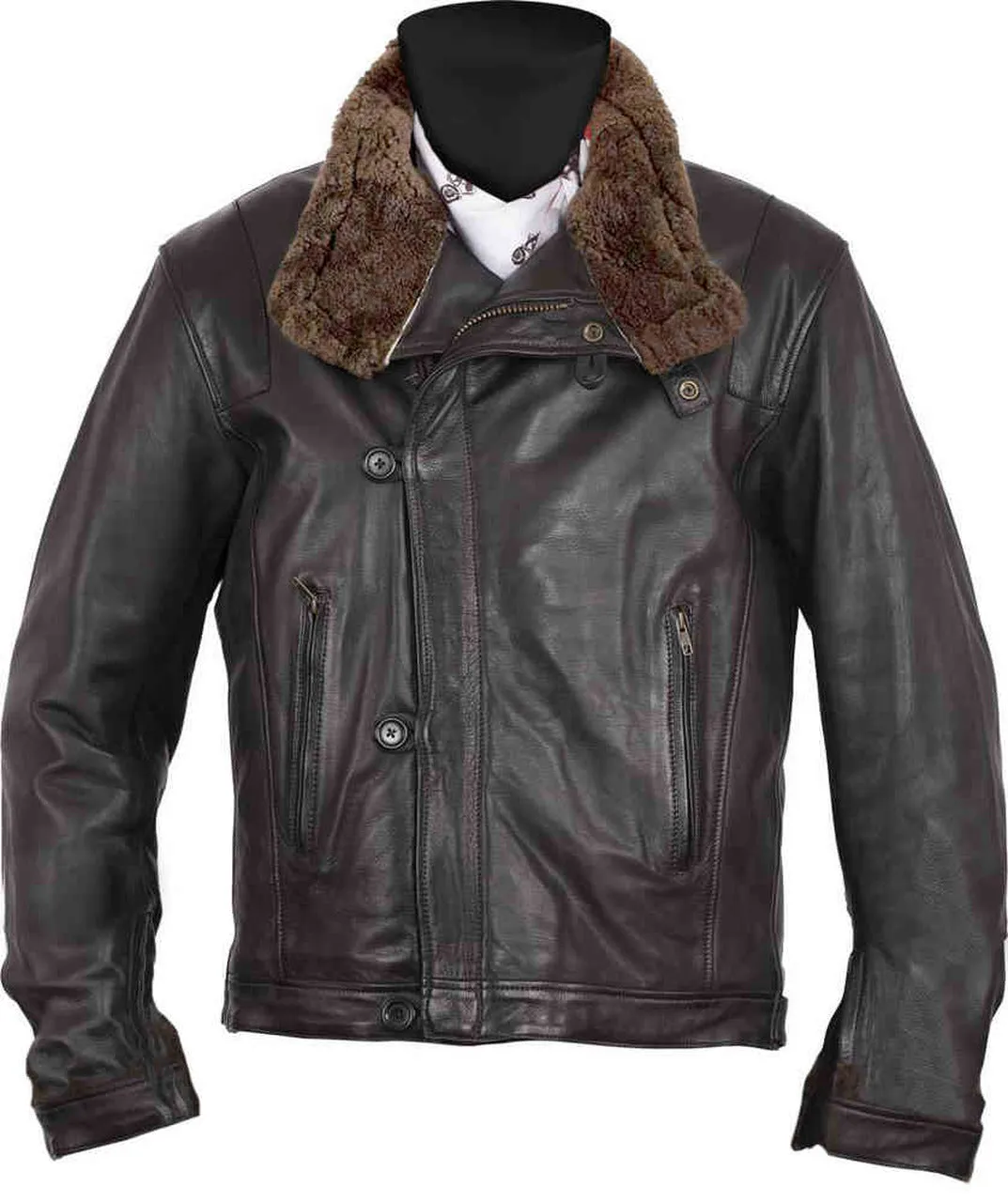 Stylish Motorcycle Leather Jacket with shearling Fur