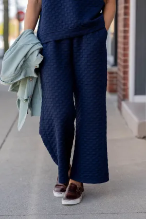 Subtle Checkered Relaxed Bottom Pants