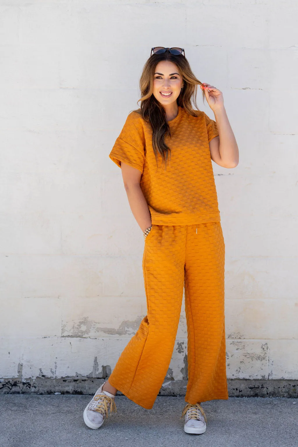 Subtle Checkered Relaxed Bottom Pants