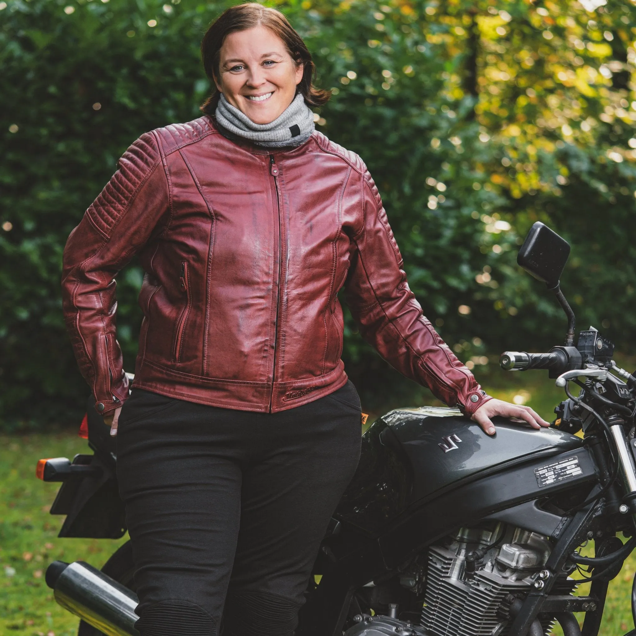 VALERIE RED - Women's Motorcycle Leather Jacket