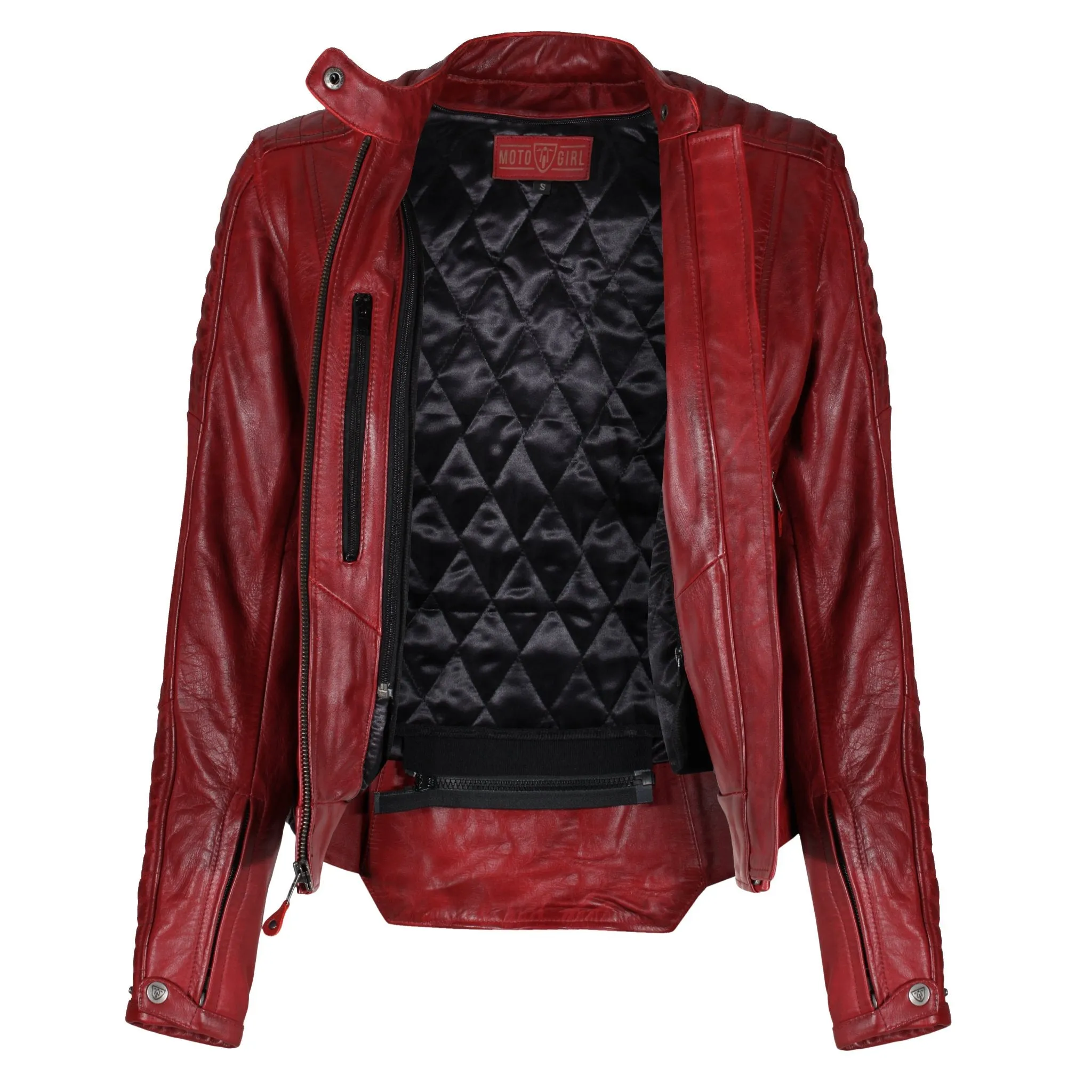 VALERIE RED - Women's Motorcycle Leather Jacket