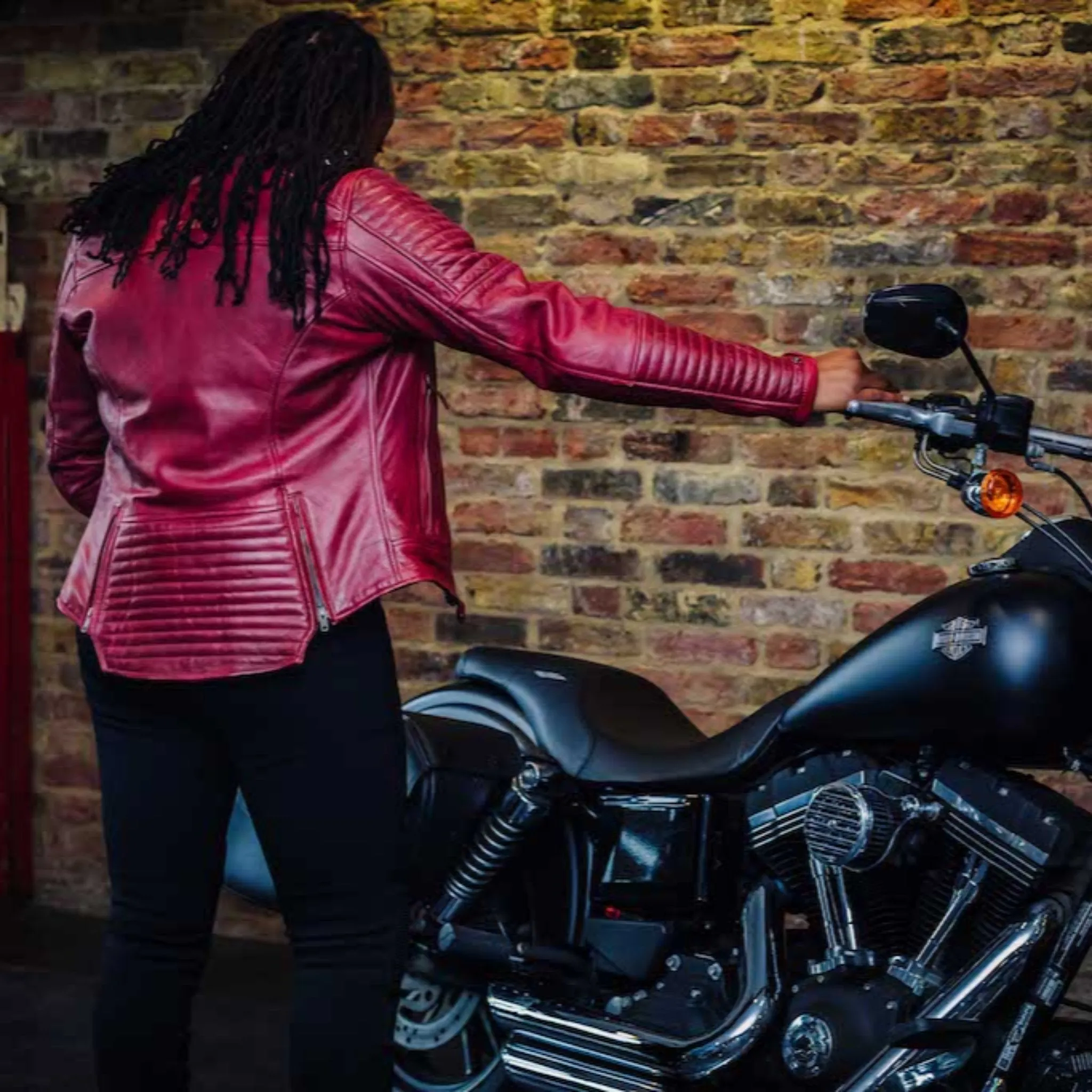 VALERIE RED - Women's Motorcycle Leather Jacket