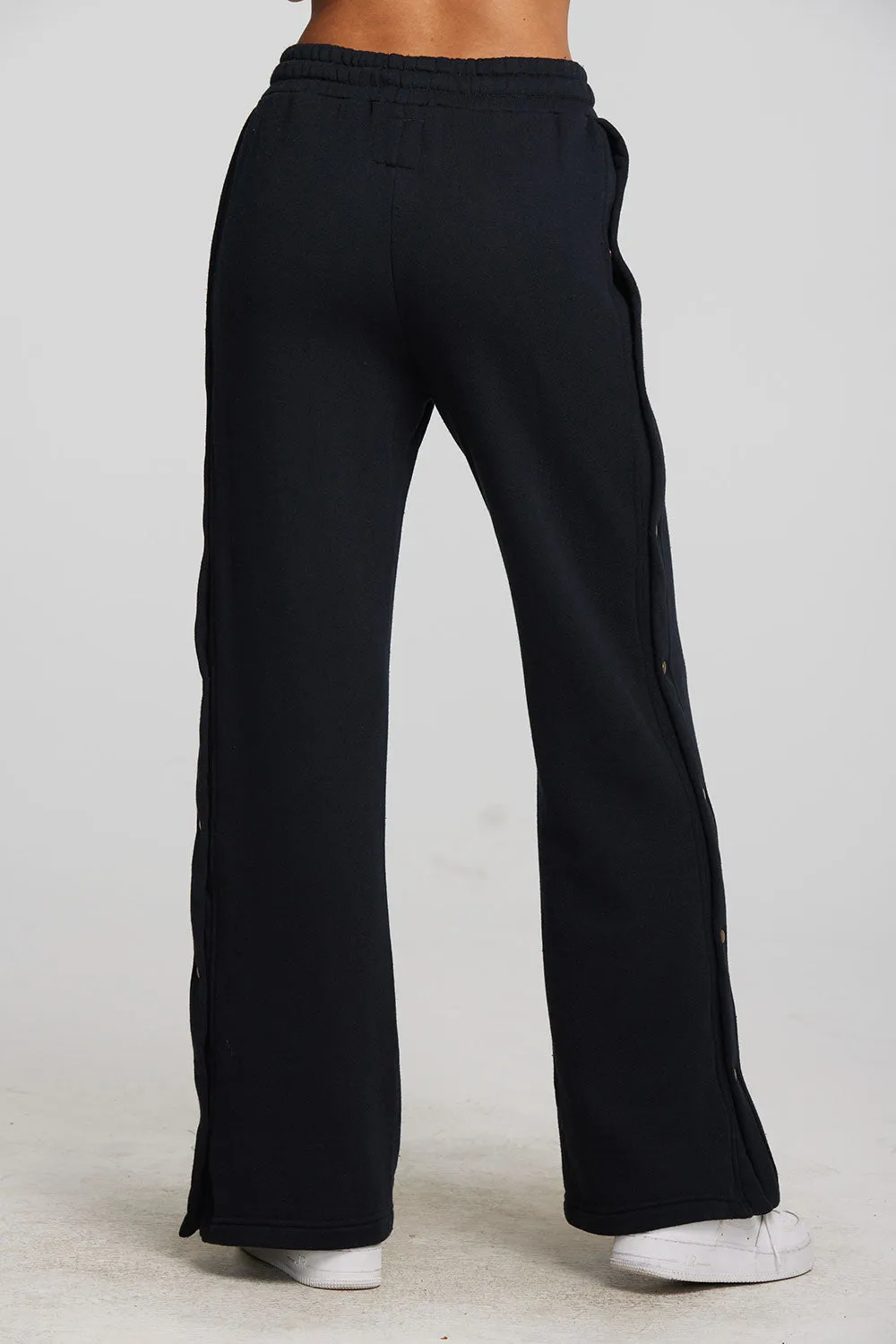 Zuma Cotton Terry Wide Leg Joggers with Button Side Seam